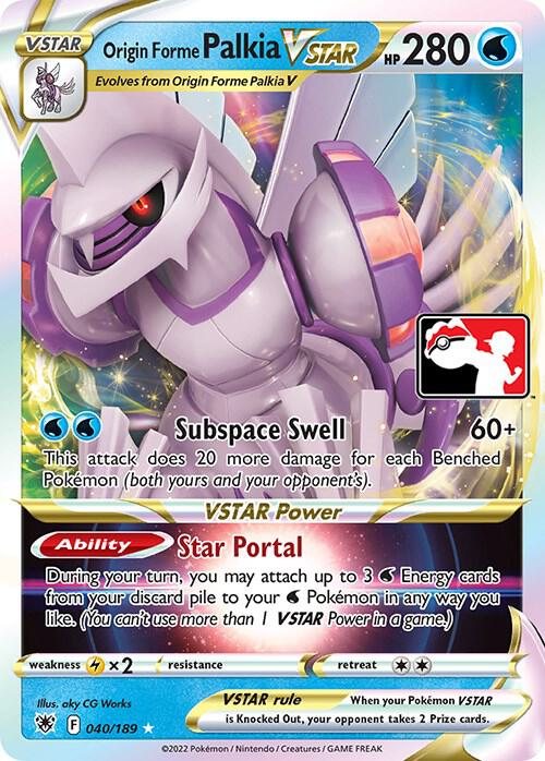 Origin Forme Palkia VSTAR 040/189 Holofoil Prize Pack Series Cards