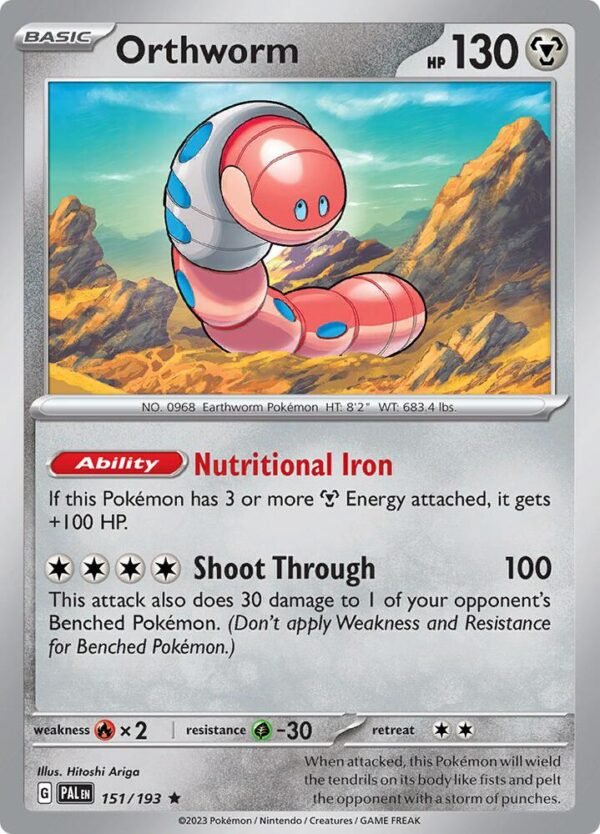 Orthworm 151/193 Reverse Holofoil SV02: Paldea Evolved Orthworm 151/193 Reverse Holofoil SV02: Paldea Evolved