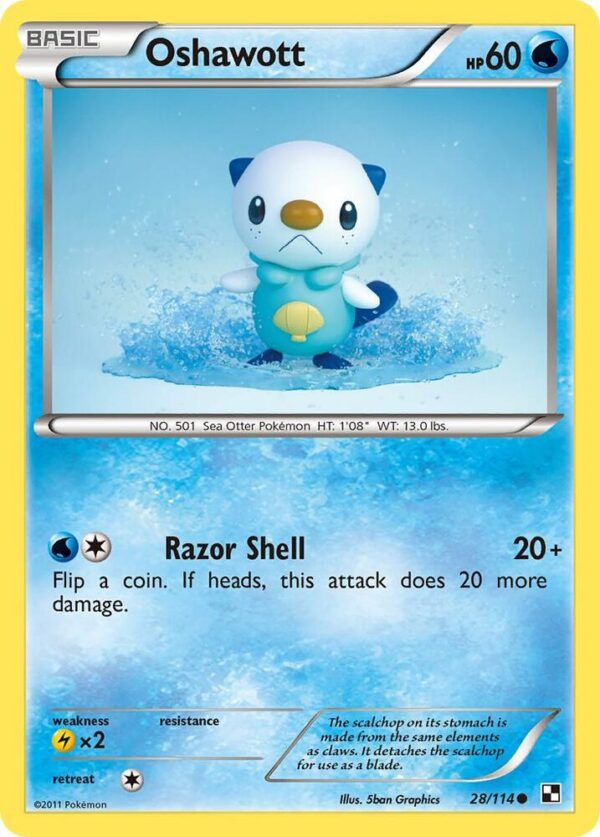 Oshawott (28) 28/114 Normal Black and White Oshawott (28) 28/114 Normal Black and White