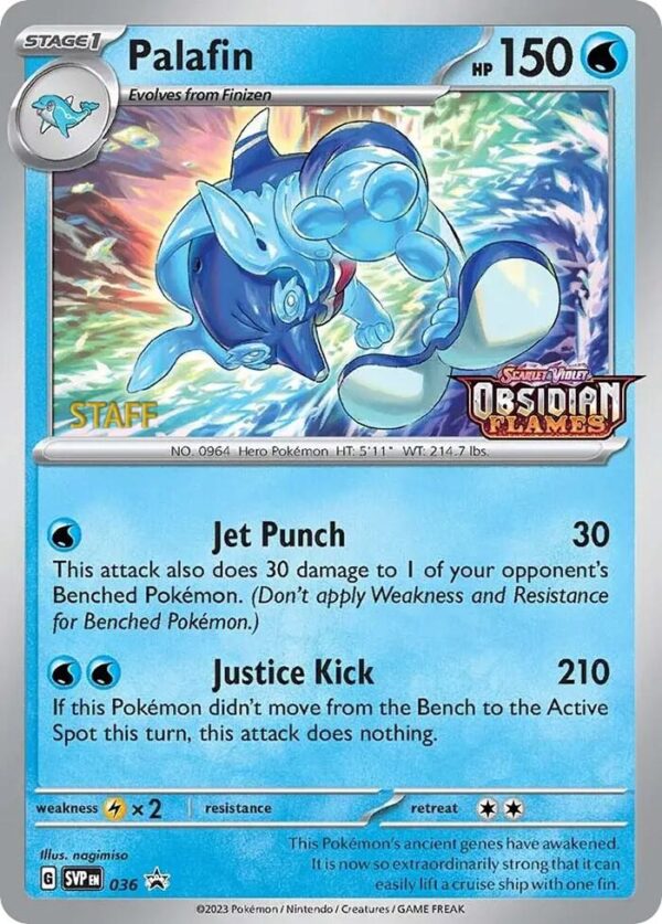 Palafin 036 (Prerelease) [Staff] Holofoil SV: Scarlet & Violet Promo Cards