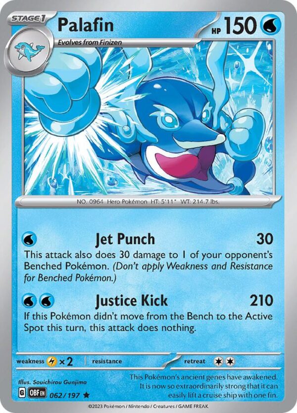 Palafin 062/197 Reverse Holofoil SV03: Obsidian Flames Palafin 062/197 Reverse Holofoil SV03: Obsidian Flames