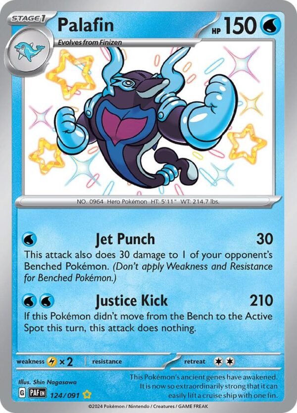 Palafin 124/091 Holofoil SV: Paldean Fates Palafin 124/091 Holofoil SV: Paldean Fates