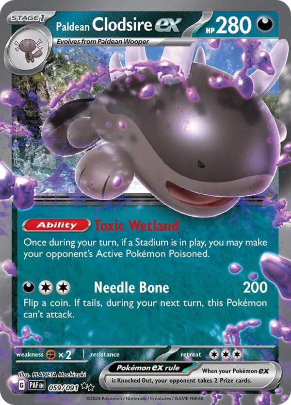 Paldean Clodsire ex 059/091 Holofoil SV: Paldean Fates