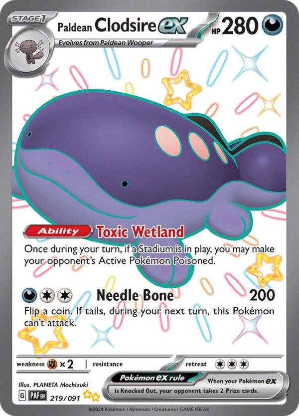 Paldean Clodsire ex 219/091 Holofoil SV: Paldean Fates