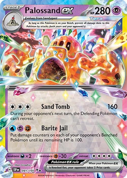 Palossand ex 091/191 Holofoil SV08: Surging Sparks Palossand ex 091/191 Holofoil SV08: Surging Sparks