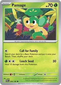 Pansage | 004/182 | Reverse Holofoil | SV04: Paradox Rift