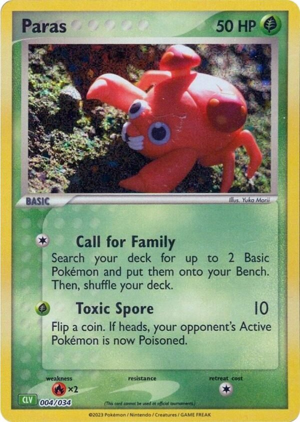Paras 004/034 Holofoil Trading Card Game Classic Paras 004/034 Holofoil Trading Card Game Classic