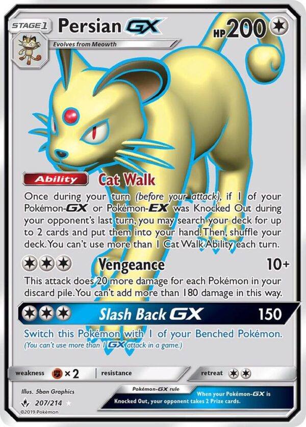 Persian GX (Full Art) 207/214 Holofoil SM – Unbroken Bonds Persian GX (Full Art) 207/214 Holofoil SM – Unbroken Bonds