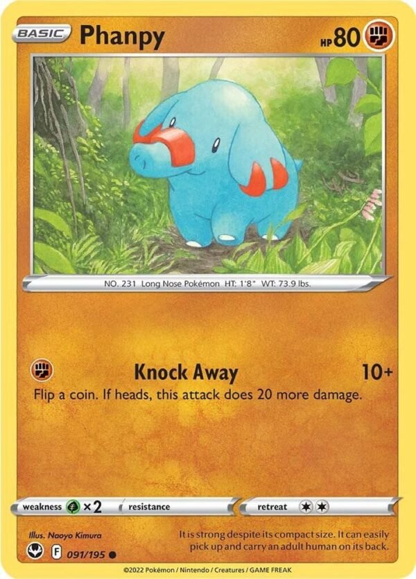 Phanpy 091/195 Reverse Holofoil SWSH12: Silver Tempest