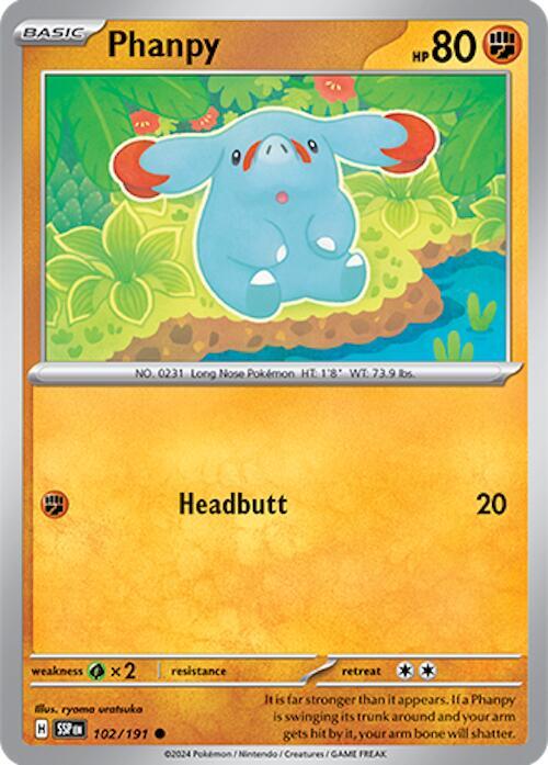 Phanpy 102/191 Normal SV08: Surging Sparks