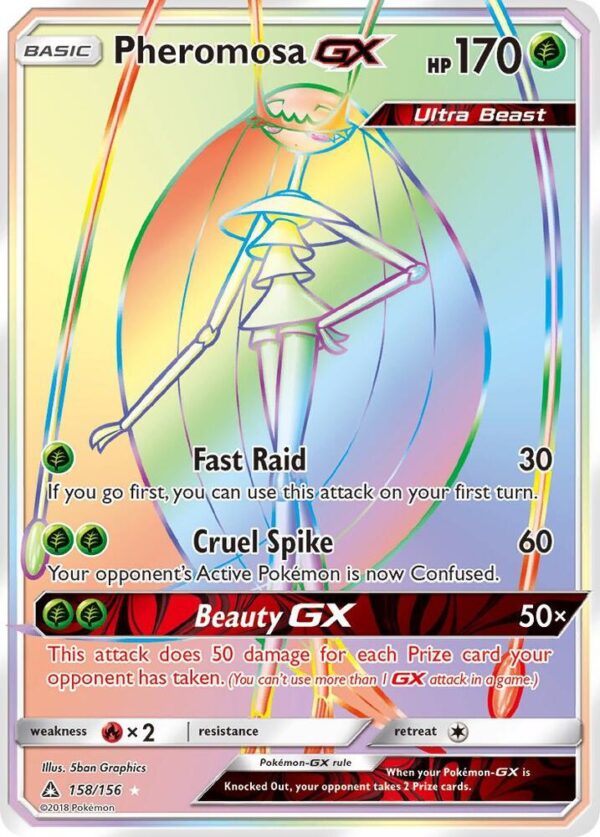 Pheromosa GX (Secret Rare) 158/156 Holofoil SM – Ultra Prism Pheromosa GX (Secret Rare) 158/156 Holofoil SM – Ultra Prism