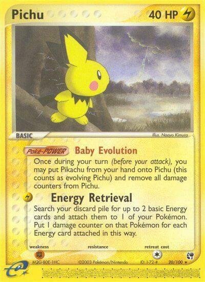 Pichu 20/100 Reverse Holofoil Sandstorm Pichu 20/100 Reverse Holofoil Sandstorm