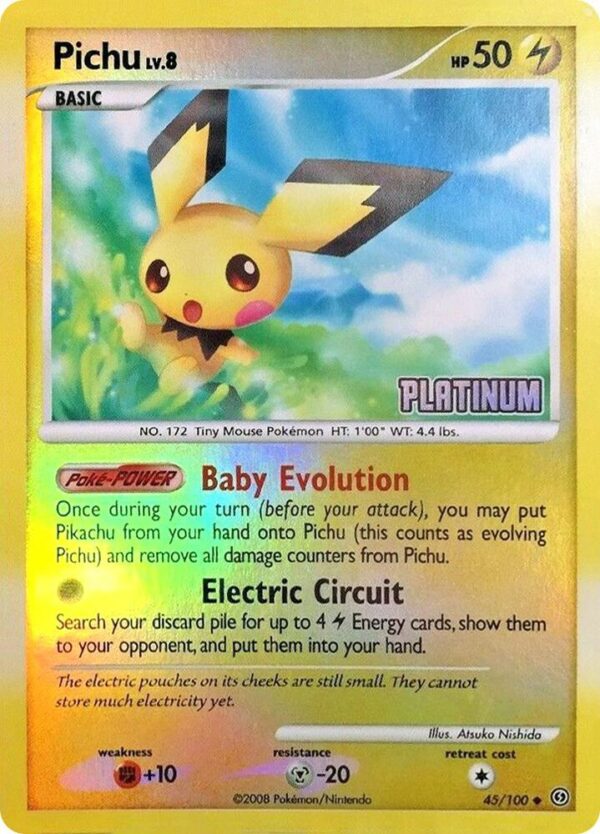 Pichu 45/106 [Platinum] 045/100 Reverse Holofoil Burger King Promos