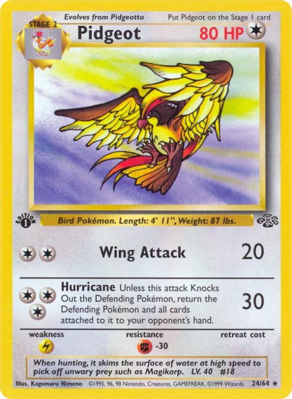 Pidgeot (24) 24/64 1st Edition Jungle