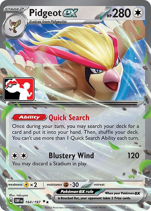 Pidgeot ex 164/197 Holofoil Prize Pack Series Cards
