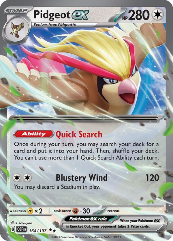 Pidgeot ex 164/197 Holofoil SV03: Obsidian Flames