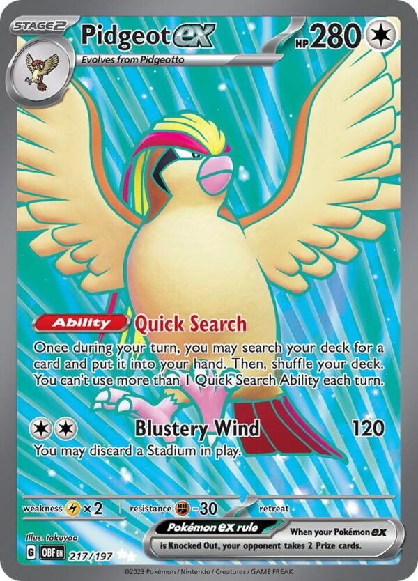 Pidgeot ex 217/197 Holofoil SV03: Obsidian Flames Pidgeot ex 217/197 Holofoil SV03: Obsidian Flames