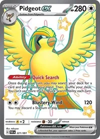 Pidgeot ex | 221/091 | Holofoil | SV: Paldean Fates Pidgeot ex | 221/091 | Holofoil | SV: Paldean Fates