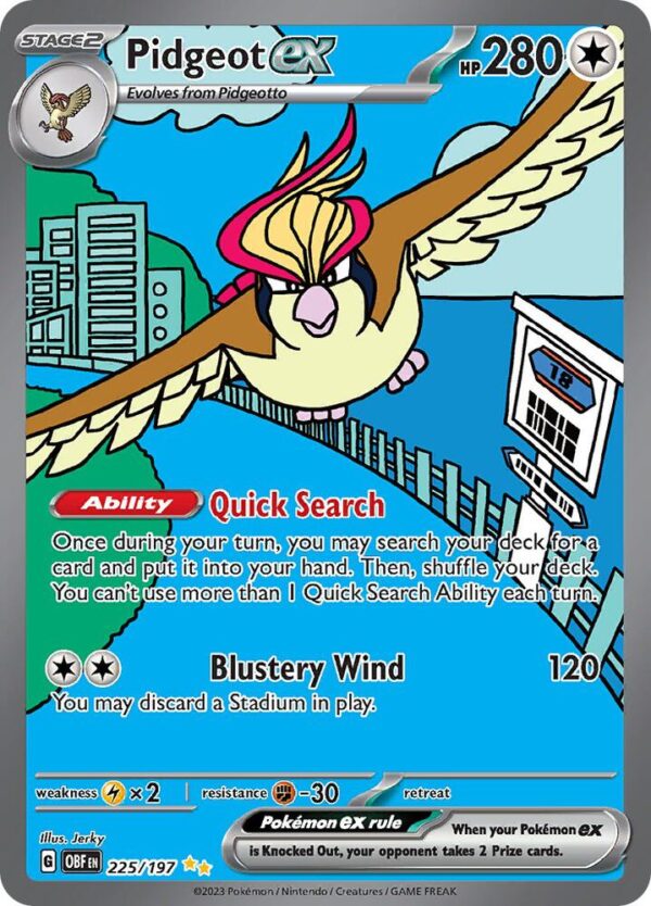Pidgeot ex 225/197 Holofoil SV03: Obsidian Flames Pidgeot ex 225/197 Holofoil SV03: Obsidian Flames