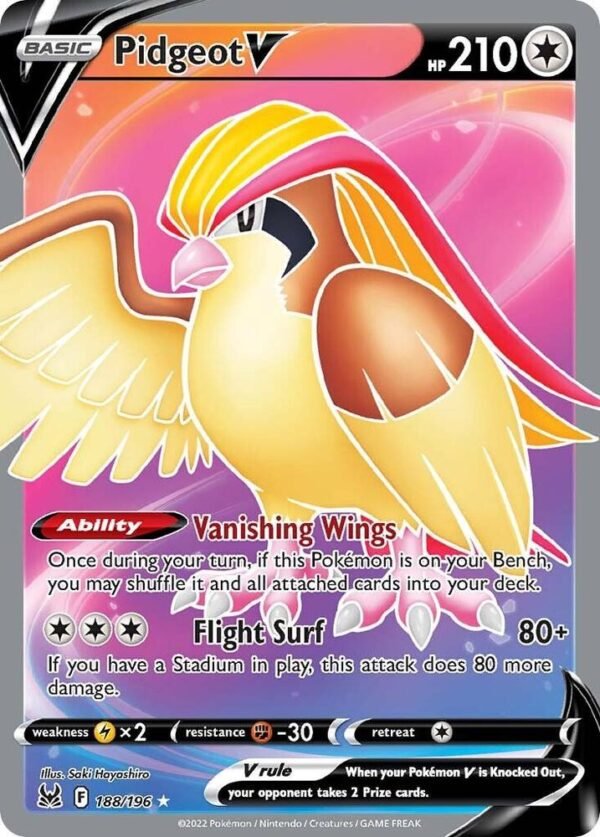 Pidgeot V (Full Art) 188/196 Holofoil SWSH11: Lost Origin