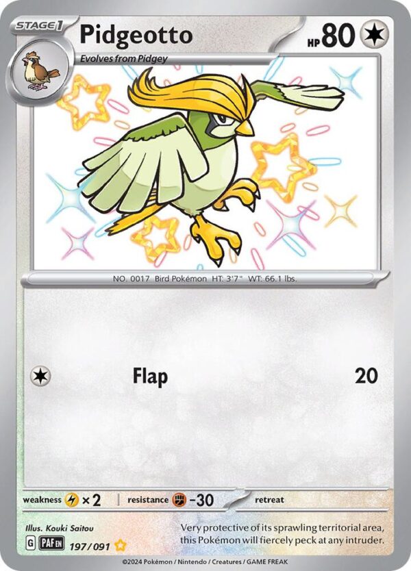 Pidgeotto 197/091 Holofoil SV: Paldean Fates