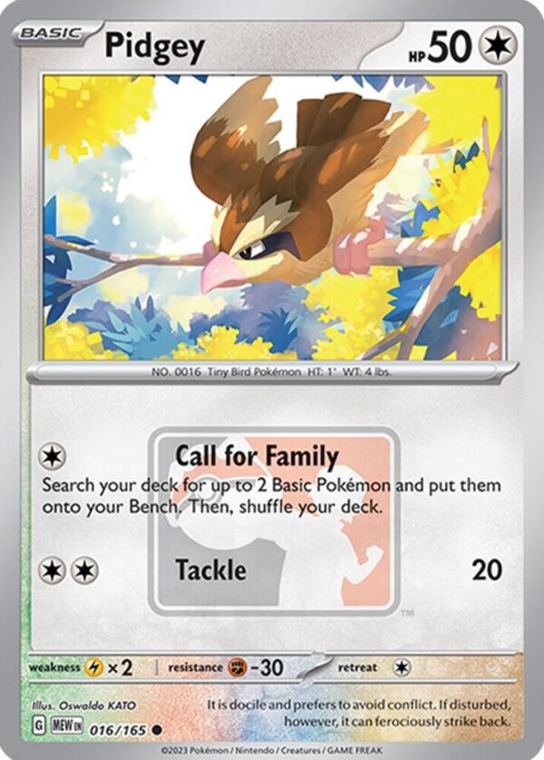 Pidgey 016/165 (League Promo) Reverse Holofoil League & Championship Cards Pidgey 016/165 (League Promo) Reverse Holofoil League & Championship Cards