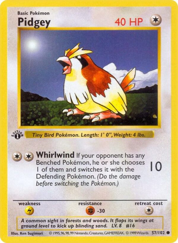 Pidgey 057/102 1st Edition Base Set (Shadowless) Pidgey 057/102 1st Edition Base Set (Shadowless)