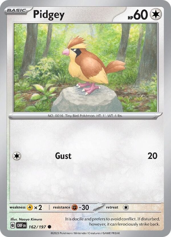 Pidgey 162/197 Normal SV03: Obsidian Flames Pidgey 162/197 Normal SV03: Obsidian Flames