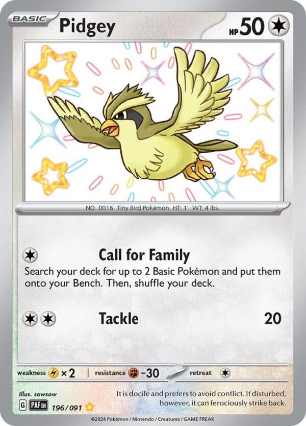 Pidgey 196/091 Holofoil SV: Paldean Fates