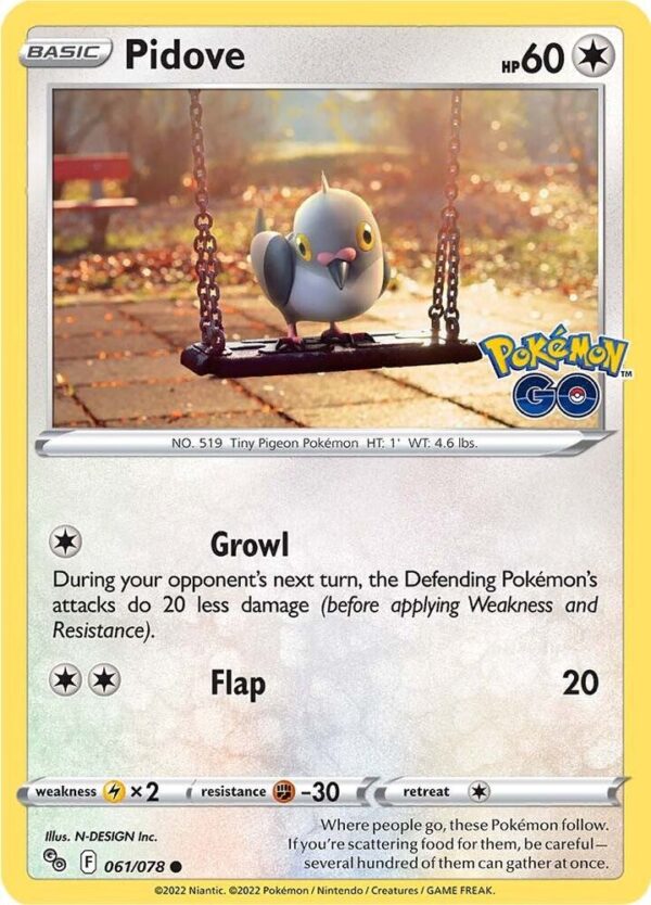 Pidove 061/078 Normal Pokemon GO Pidove 061/078 Normal Pokemon GO