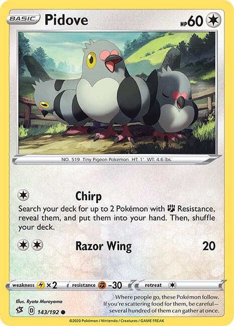 Pidove 143/192 Reverse Holofoil SWSH02: Rebel Clash Pidove 143/192 Reverse Holofoil SWSH02: Rebel Clash