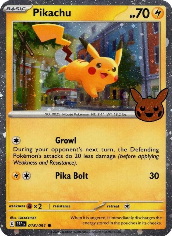 Pikachu 018/091 (Cosmos Holo) Holofoil Trick or Trade BOOster Bundle 2024 Pikachu 018/091 (Cosmos Holo) Holofoil Trick or Trade BOOster Bundle 2024