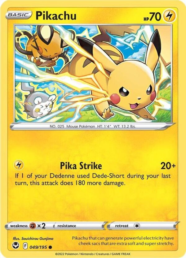 Pikachu 049/195 Normal SWSH12: Silver Tempest