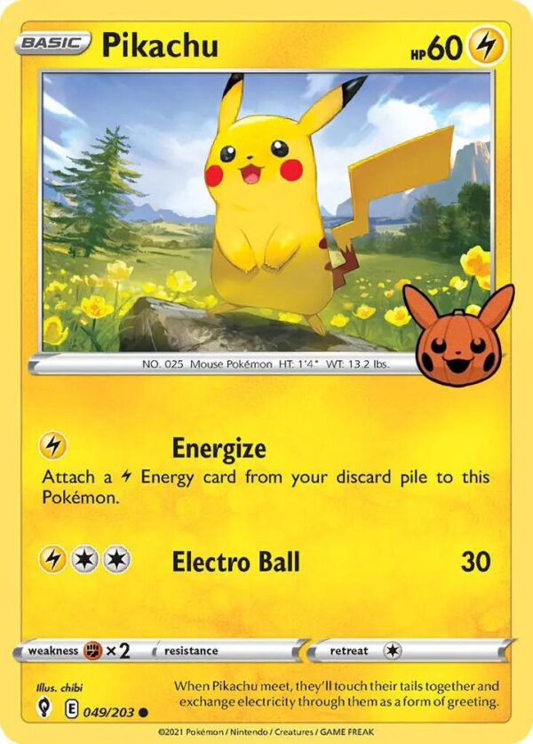Pikachu 049/203 Normal Trick or Trade BOOster Bundle