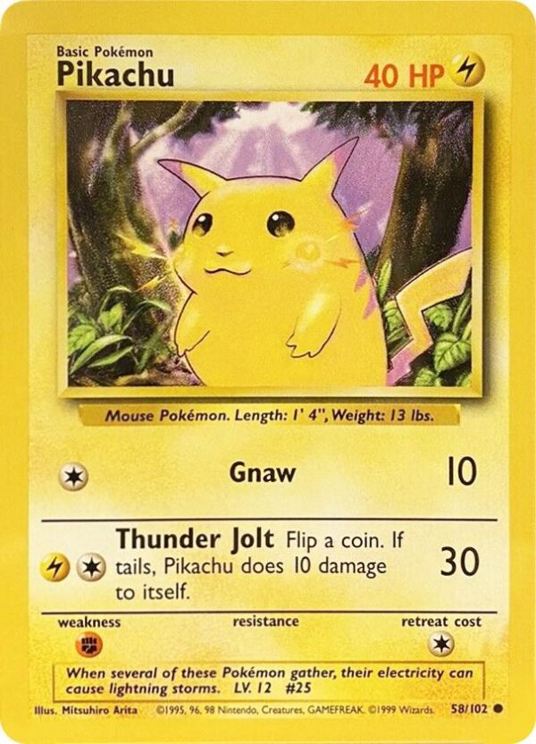 Pikachu 058/102 Normal Base Set Pikachu 058/102 Normal Base Set