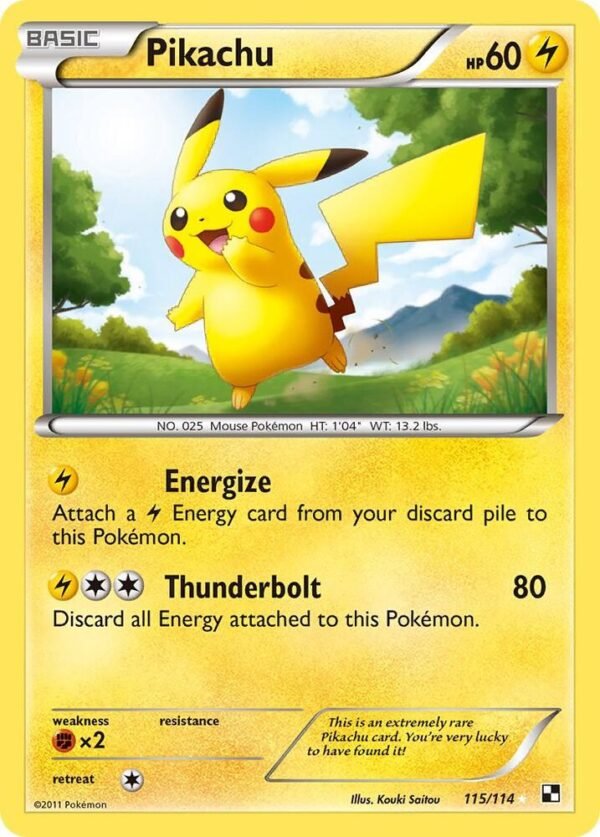 Pikachu 115/114 Holofoil Black and White