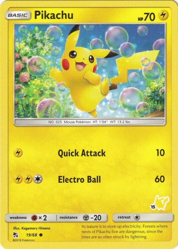 Pikachu 19/68 (#15 Pikachu Stamped) 019/068 Normal Battle Academy Pikachu 19/68 (#15 Pikachu Stamped) 019/068 Normal Battle Academy