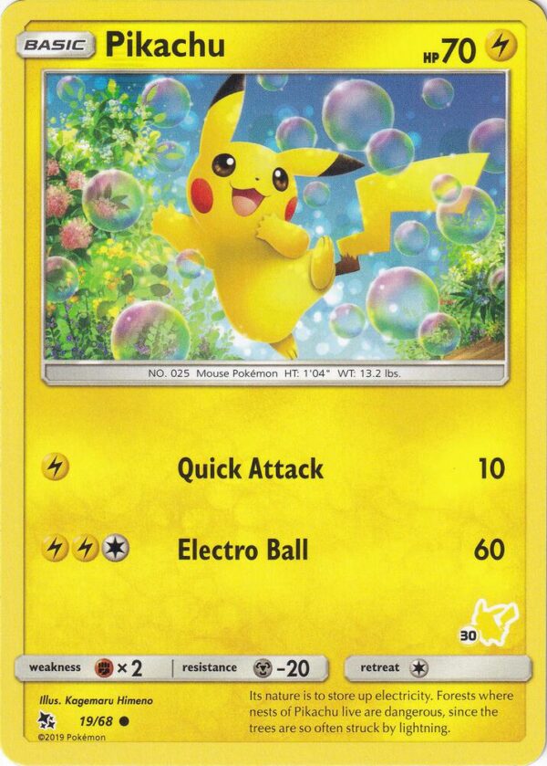 Pikachu 19/68 (#30 Pikachu Stamped) 019/068 Normal Battle Academy Pikachu 19/68 (#30 Pikachu Stamped) 019/068 Normal Battle Academy