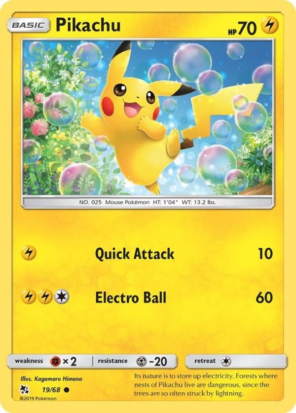 Pikachu 19/68 Reverse Holofoil Hidden Fates Pikachu 19/68 Reverse Holofoil Hidden Fates