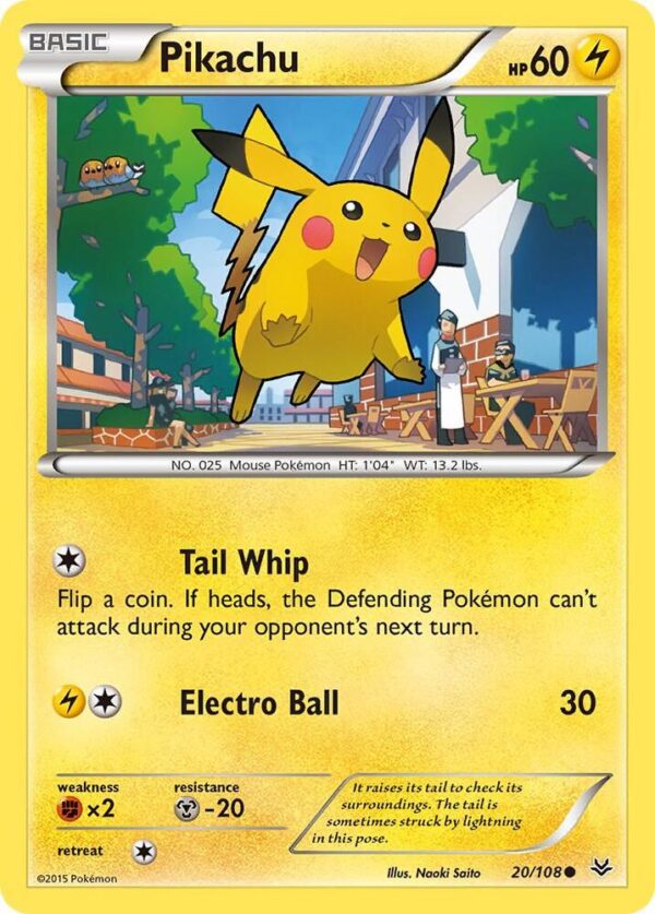 Pikachu 20/108 Reverse Holofoil XY – Roaring Skies Pikachu 20/108 Reverse Holofoil XY – Roaring Skies