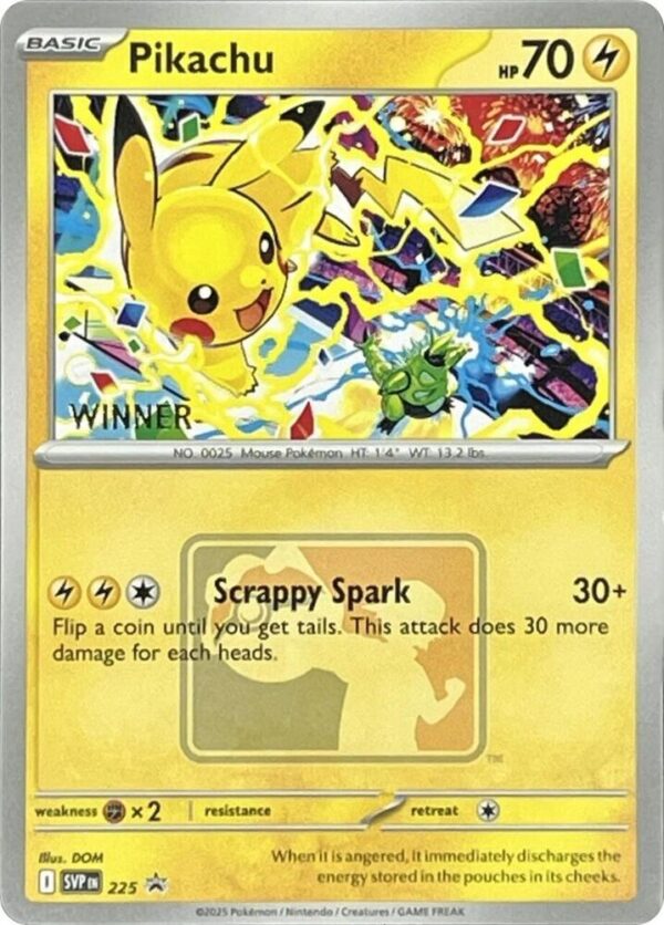 Pikachu 225 (World Championship 2025) [Winner] Normal SV: Scarlet & Violet Promo Cards