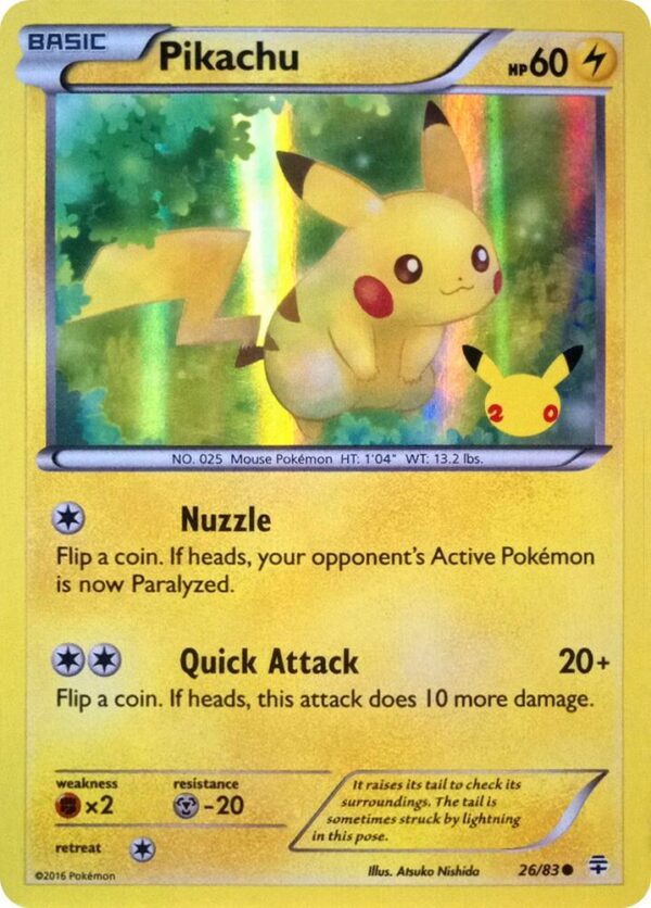 Pikachu 26/83 (20th Anniversary) 026/083 Holofoil Miscellaneous Cards & Products