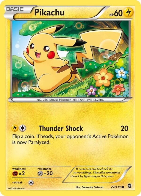 Pikachu 27/111 Reverse Holofoil XY – Furious Fists Pikachu 27/111 Reverse Holofoil XY – Furious Fists