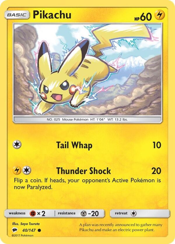 Pikachu 40/147 Normal SM – Burning Shadows