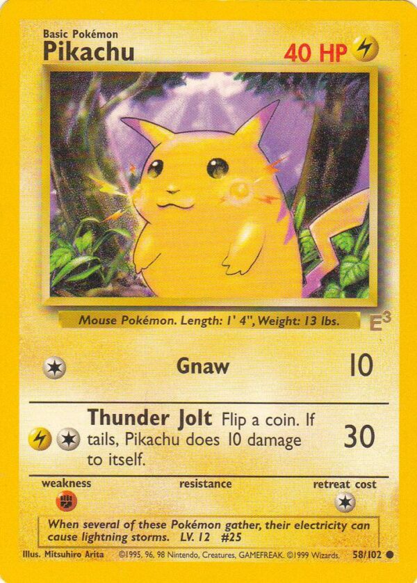Pikachu 58/102 (E3 Stamped) 058/102 Normal Miscellaneous Cards & Products Pikachu 58/102 (E3 Stamped) 058/102 Normal Miscellaneous Cards & Products