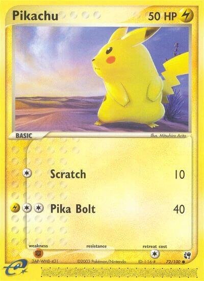 Pikachu 72/100 Reverse Holofoil Sandstorm Pikachu 72/100 Reverse Holofoil Sandstorm