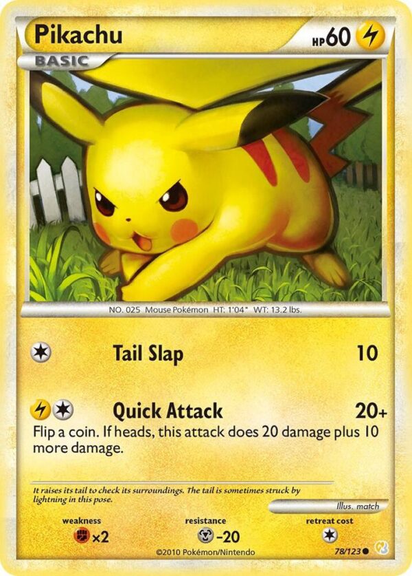 Pikachu 78/123 Reverse Holofoil HeartGold SoulSilver
