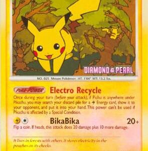 Pikachu 94/123 (Diamond & Pearl) 094/123 Reverse Holofoil Burger King Promos Pikachu 94/123 (Diamond & Pearl) 094/123 Reverse Holofoil Burger King Promos