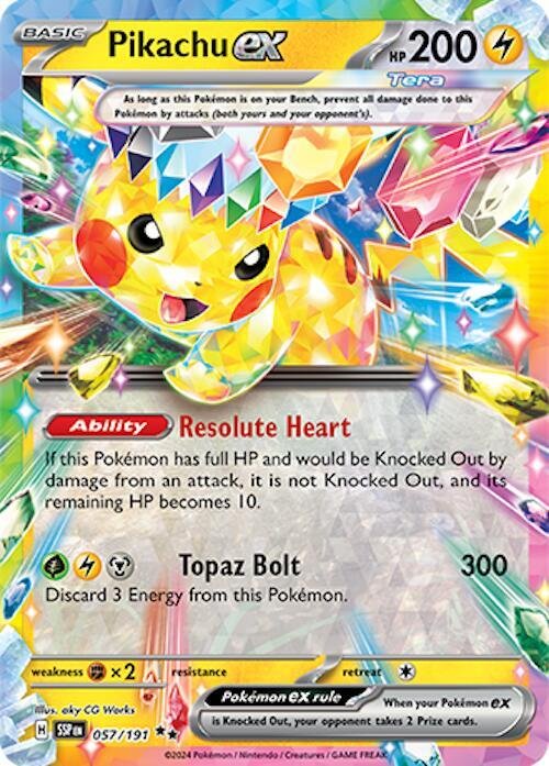 Pikachu ex 057/191 Holofoil SV08: Surging Sparks Pikachu ex 057/191 Holofoil SV08: Surging Sparks