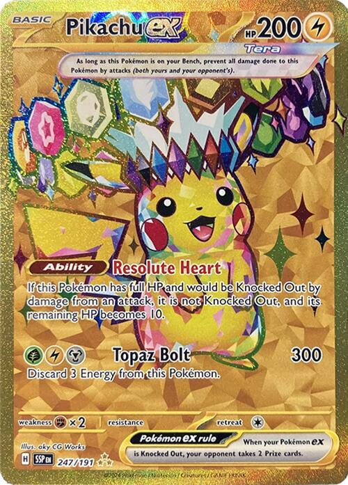 Pikachu ex 247/191 Holofoil SV08: Surging Sparks Pikachu ex 247/191 Holofoil SV08: Surging Sparks
